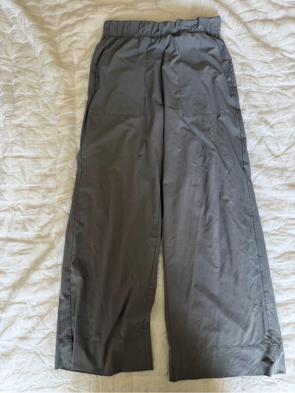 Women’s Gray Wide-Leg Jogger Pants with Elastic Waist